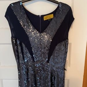 Nicole Miller 100% Silk Sequin Cocktail Dress